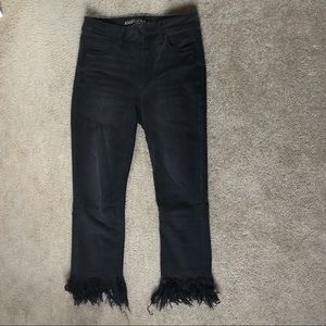 High Rise Jeans Crop with Fringe